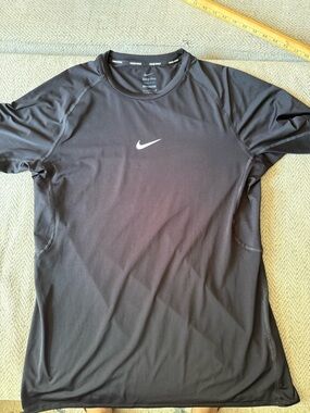 Nike Black Short Sleeve Dri-fit Tee with White Swoosh